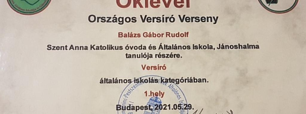 Első helyezés országos versenyen